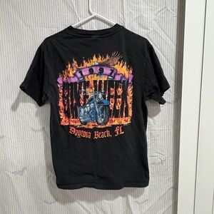 ITEM#75 Vintage 1996 Daytona Beach Bike Week Flame Graphic Tee Size Medium 19x24